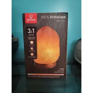 100% Himalaya Salt Table Lamp 3 in 1 Bulb USB 5Lbs